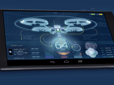 Quadcopter Drone UI Dashboard Delivery UX Smart Thing