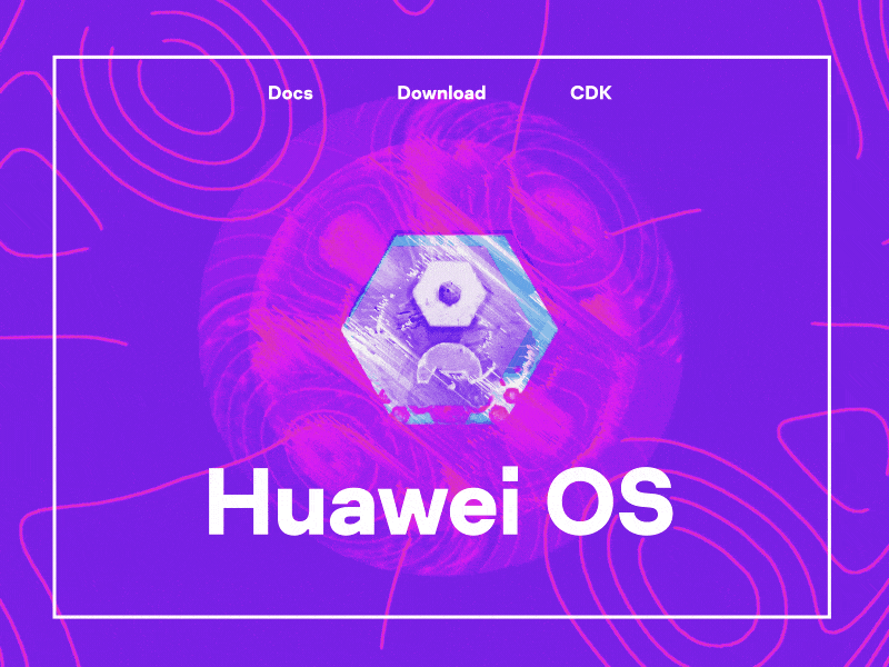 Huawei R&D OS promo page for developers, design and animations