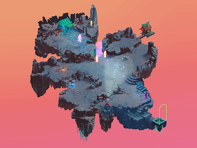 Isometric illustration, level for a game