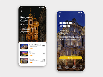 UI/UX Mobile design from International Sherpa booking app creative agency hotel booking inspiring interface design international sherpa kirko team mobile app design prague restaurant app startup design travel app traveling ui ux user experience user interface