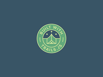 Built With Trails.js badge illustration langa minimal nature nfk norfolk pin stars tent trails trailsjs