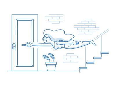 Lease-A apartment bricks door flip girl illustration key new york city nyc plant startup