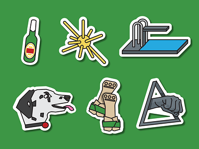 Detroit Random Objects beer detriot dog icons motor city stickers