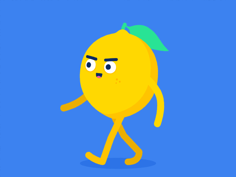 Fresh Lemon after effects animation berry character cycle flat fresh fruit gif happy illustration lemon loop vegetable veggie walk walking yellow