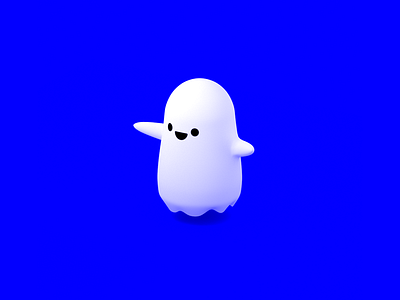 Little Ghost 3D 3d blender brand cute ghost hug icon identity logo model symbol trademark