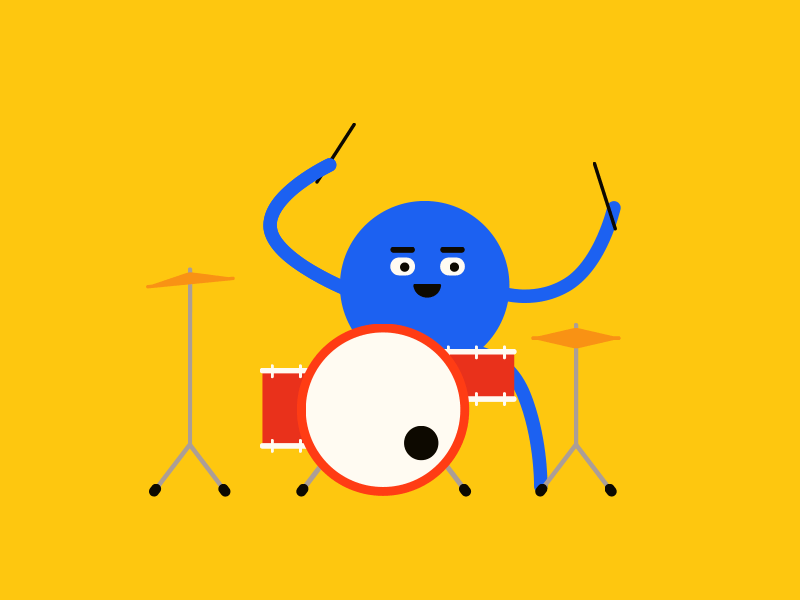 Blue Drummer after animation character drum drummer drums effects gif kit loop music rock
