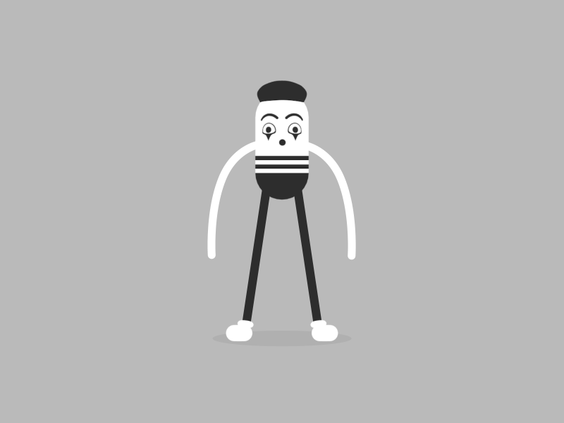 Mime Artist after animated animation blender clown design effects flat gif illustration loop mime