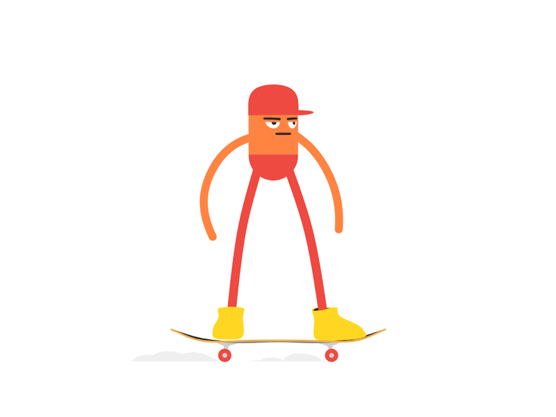 Skateboard 2d blender character design flat gif illustration loop photoshop skateboard skater