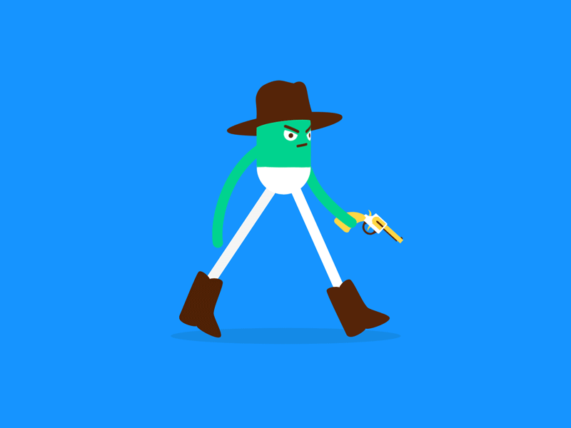 Walking Western Gunfighter after animated animation cowboy cycle design effects gif gun illustration loop walk