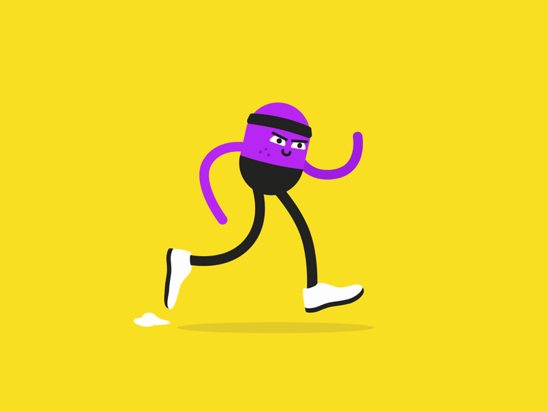 Confident Runner after animated animation character cycle design effects gif illustration loop run running