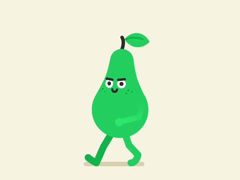 Pear Walk animation animator bounce cartoon character cycle food fruit illustration pear walk