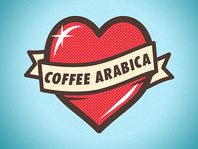 Coffee Arabica arabica badge cafe coffee futura graphic heart shine spark tattoo