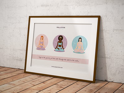 A poster of women in lotus pose for yoga center branding design graphic design healthy illustration lotus vector wellness yoga