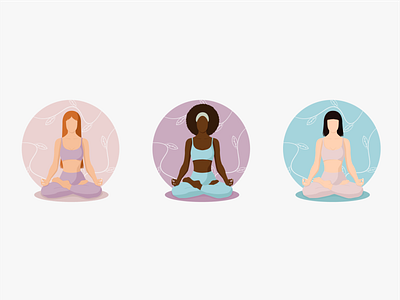 Vector faceless illustration of women doing yoga branding design faceless facelessdesign graphic design healthy illustration lotus vector wellness yoga