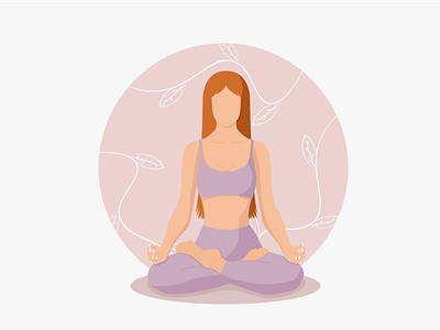 Faceless yoga design of the girl in a lotus position design faceless facelessdesign graphic design healthy illustration lotus wellness yoga