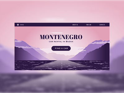 Silhouette landing page for car rental in Montenegro