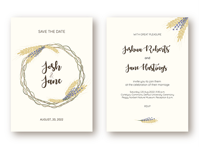 Rustic wedding invitation design