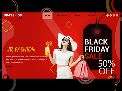 Fashion landing page design - Black Friday Sale design ui