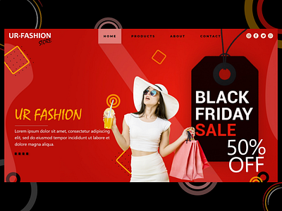 Fashion landing page design - Black Friday Sale