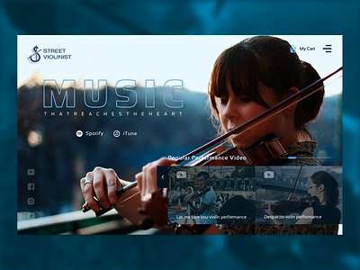 Street Violinist design landing page design streetmusician typography ui violinist