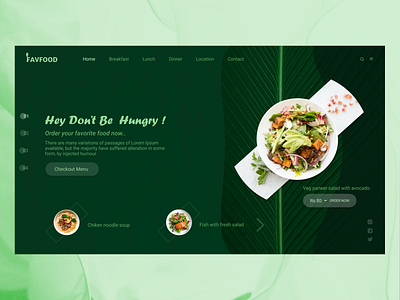 Food Web Design #Herosection food webdesign ui design web hero section design