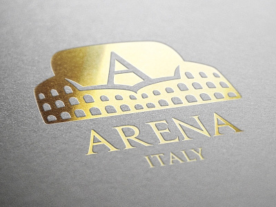 ‟Arena Italy” logo gold brand brandbook design illustration logo logotype