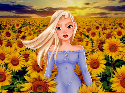 Sunbeam girl animation cartoon character character creative design disney style graphic design illustration motion graphics photoshop procreate