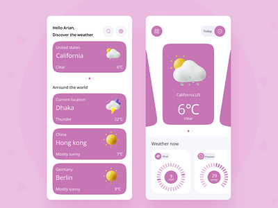 Weather App Mobile Design app design best app design figma design mobile app ui design ui shot weather app website design