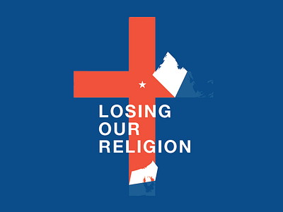 Losing Our Religion america cross peel religion sticker