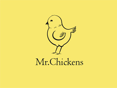 Mr.Chickens bird branding chicken contour design illustration logo poultry vector yellow
