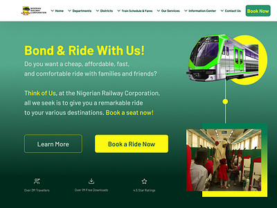 Nigerian Railway Corporation Hero Page Redesign design landing page productdesign ui ux website