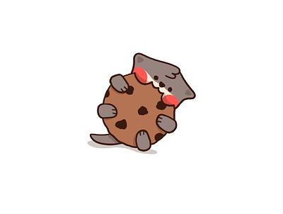 my cookie, not yours cat comic cookie flat illustration kawaii otter procreate supercatt