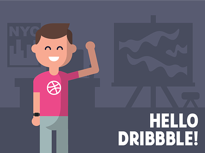 Hello Dribbble! 2d avatar basketball debut flat new nyc