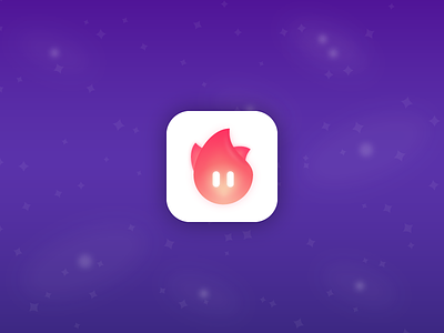 App Icon app ar cute eyes fire flat gradient logo magic simple space startup