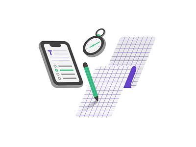 Test Prep on Mobile (1/3) act app flat icon illustration iphonex math minimal prep sat test timer