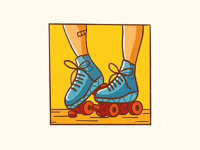 Roller Skates flat icon illustration minimal procreate roller derby roller skates sketch