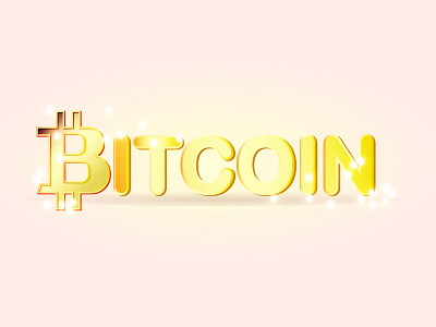 Golden Bitcoin with light drips