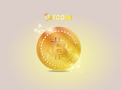 Golden Bitcoin bitcoin branding btc crypto currency cyberspace design digital ecommerce finantial forex gold gold bitcoin gold coins gold lettering illustration logo money network payment