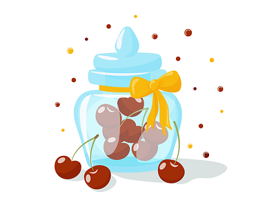 Jar with cherries