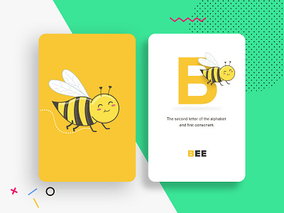 Alphabet Card bee card illustration