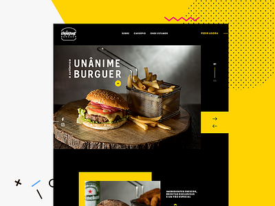 Unânime Burguer Website burger food graphic design landing page site ui ux website
