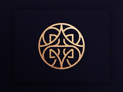 Heart monogram logo for party and wedding planner art deco branding celtic geometric heart logo monogram ornate
