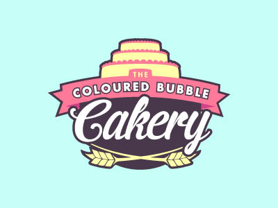 Coloured Bubble Cakery logo bakery bubble cake identity logo sweet