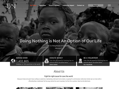 Web page layout for UN web design layout for un