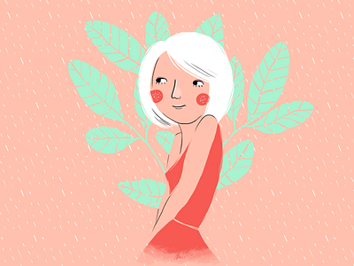 inlove girl illustration pink
