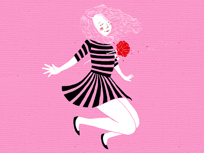 Flechada doodle flower girlillustration illustration lovely pink rose sketch