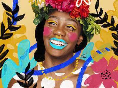 Pretty design digitalart doodle fashion photography floral floral illustration flower illustration girl girl illustration girl illustration girly illustration photography pink wacom tablet