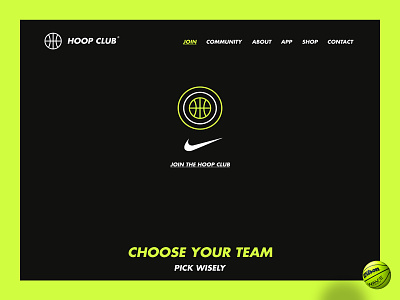 Nike Hoop Club Website Concept