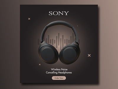 SONY Headphones banner branding creative logo design graphic design illustration illustrator logo social media social media banner sony ui vector