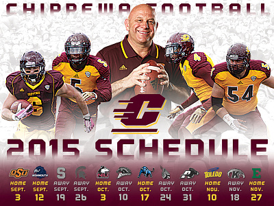 Central Michigan Football Schedule action central michigan chippewas cmu cutout football gold maroon sports